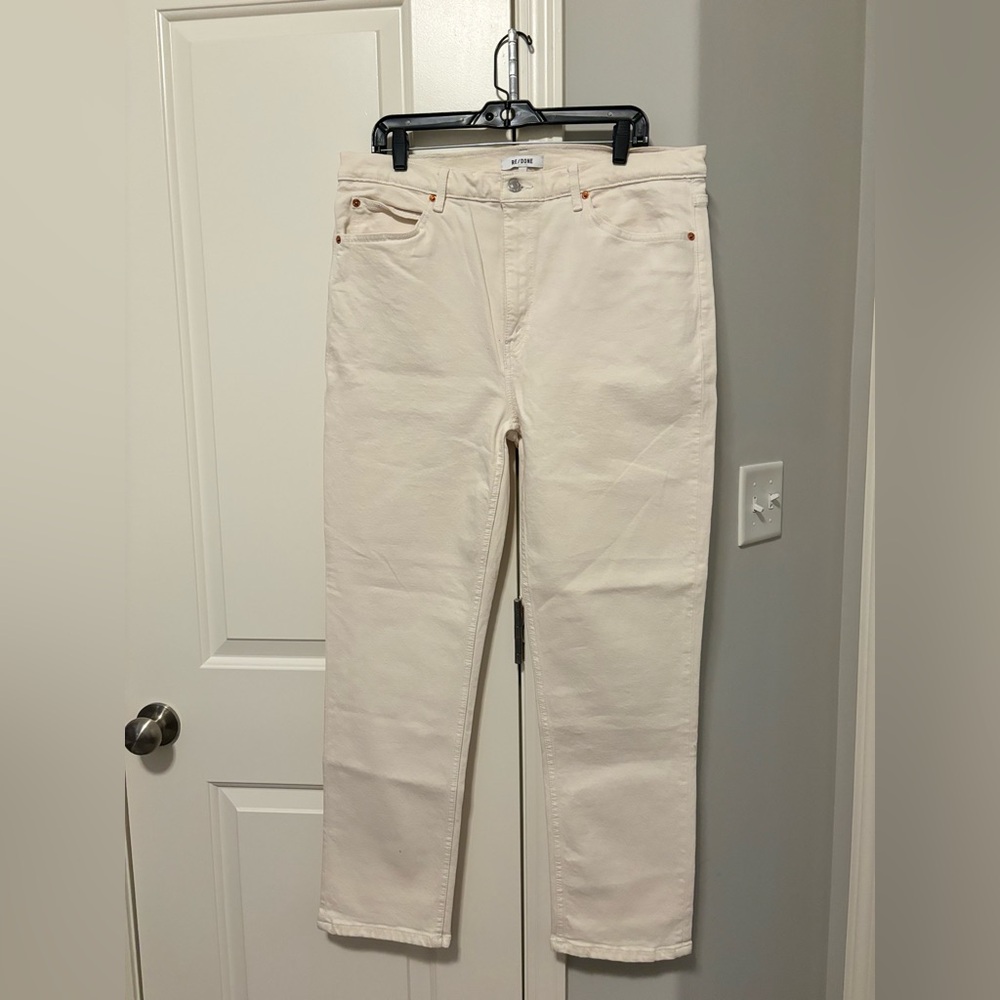 Re/done 70s Stove Pipe Straight Jeans NWT 32 Vintage White - Picture 15 of 16